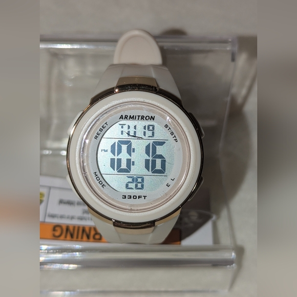 Armitron Digital Watch Silicone Band New Without Box White - Picture 1 of 3